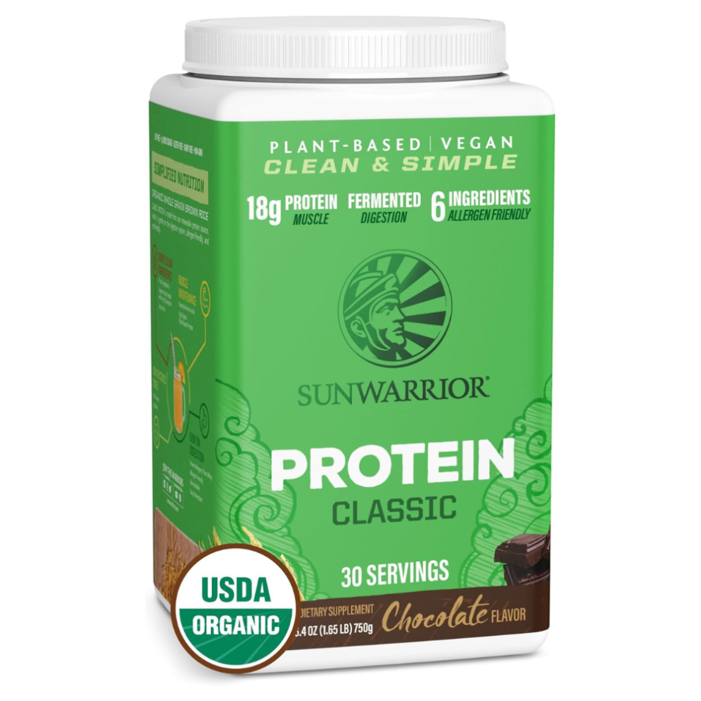 Sunwarrior Brown (750G) Organic Rice Protein Powder, Chocolate