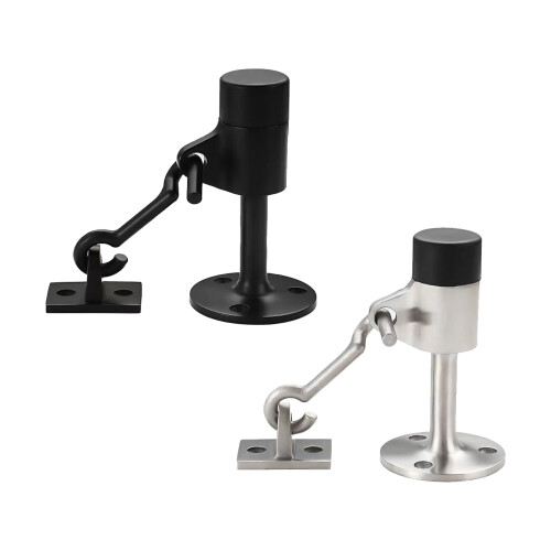 Adjustable Angles Door Holder Hook Steel Rustproof Strong-Black 1