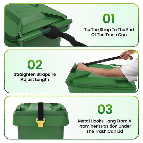 Trash Can Lock,Garbage Can Lock for Animal with Metal Claw 2pc 1