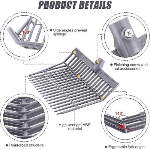 Manure Fork Replacement Head, Pitchfork Head, grey,2pcs 2