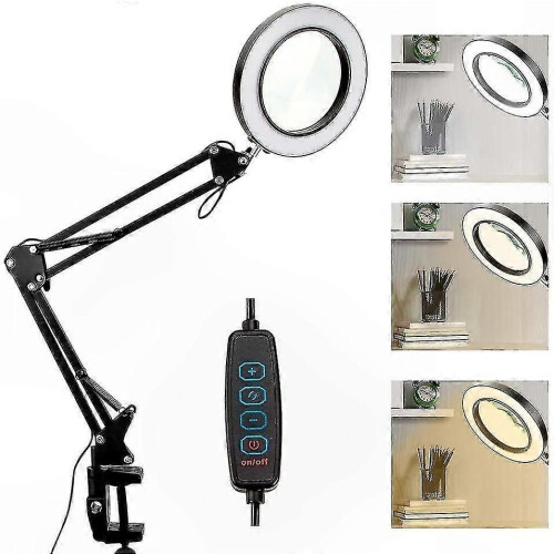 10X Magnifier Lamp with Adjustable Brightness and 3 Color Modes for Desk Use 2