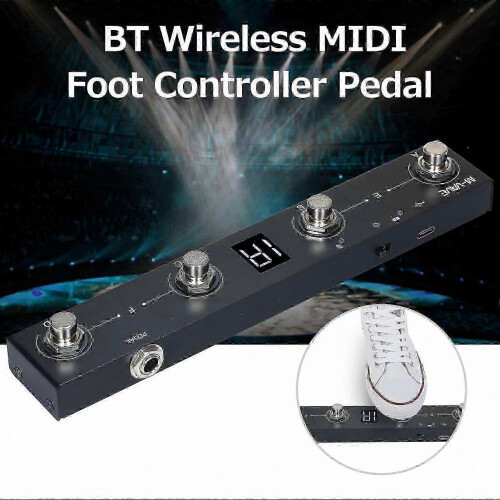 Wireless MIDI Foot Controller with 4 Rechargeable Buttons, Portable Bluetooth Chocolate Pedal for APP Control 1