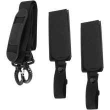 Sangle de transport réglable noire pour skis, fixations de snowboard et bâtons de ski, accessoire de voyage.