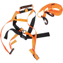 Harnais d'entraînement de ski avec sangle de traction de sécurité, ceinture de soutien orange réglable pour le ski et le patinage