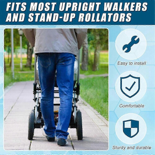 2 Pack Armrest Cushions for Upright Rollator, Forearm Pads for Standing Walker, Black Handle Padding for Mobility Aid Support 2