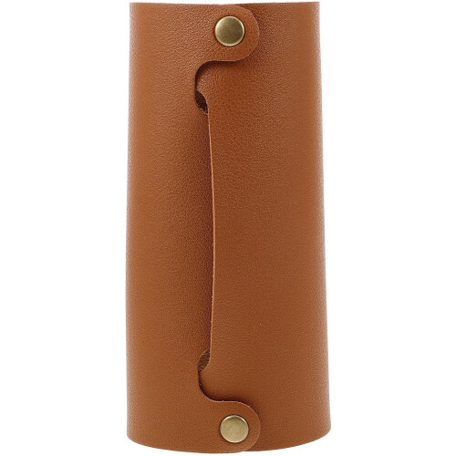 Camping Gas Tank Protector Brown Artificial Leather Canister Cover with Easy to Install Protective Function