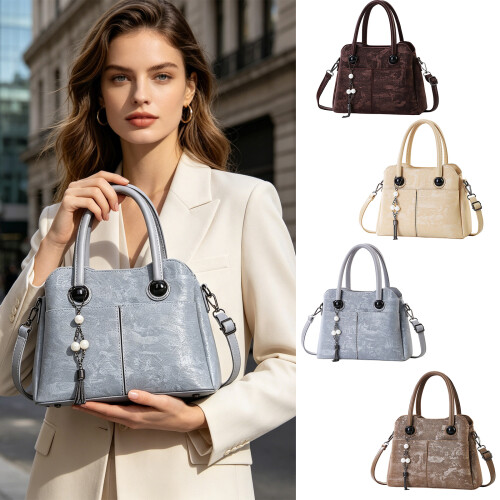 Sac à main en cuir PU-Gris (20 cm 2