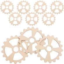 10 piezas de ruedas de engranajes de madera de 10 cm para manualidades, engranajes pintados, recortes de madera sin acabado
