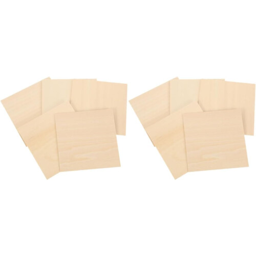 10 τεμάχια φύλλα ξύλου Basswood Λεπτές ξύλινες σανίδες 150x150x2mm Ακατέργαστες φέτες ξύλου
