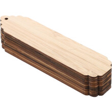 10 stuks onbewerkte houten blanco bladwijzers, doe-het-zelf knutselboekmerken van hout met gaatjes
