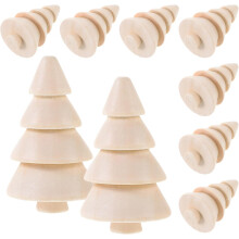 10 stuks onafgewerkte houten kerstboomversieringen om zelf te beschilderen en te versieren.
