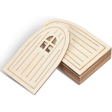 10 stuks onbeschilderde houten elfendeurtjes, doe-het-zelf knutselset voor accessoires voor een elfenhuisje