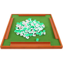 Mini jeu de mahjong portable avec tuiles sculptées et table pliante - Kit de jeu de voyage relaxant