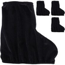 2 pares de fundas elásticas de terciopelo para patines de hielo para adultos, color negro, tamaño pequeño. Protectores para botas de patines.
