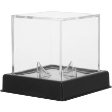 Akryl basebolldisplay med svart bas, dammtät hållare för basebollar