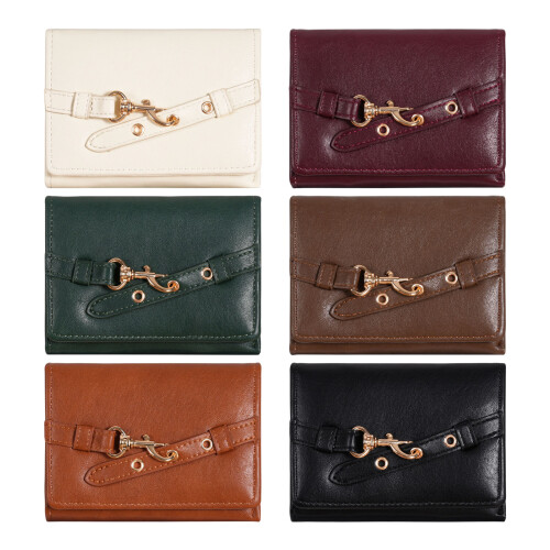 Practical Short Wallet For Women Lightweight PU Card-brown 1