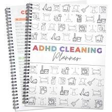 ADHS Reinigungsplaner: Buntes, mattiertes Cover, Jahres- & Wochenpläne für effizientes Home Management