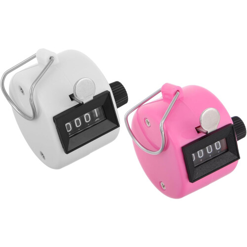2pcs Manual Mechanical Hand Tally Counters Clicker Plastic Handheld Pitch Counters