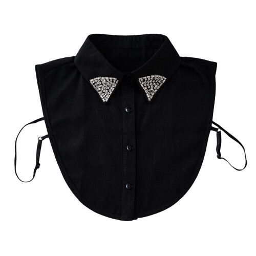Friendly Detachable Collar with Practical Buttons for-Black