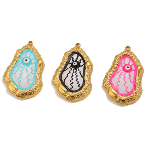 Ensemble de 2 pendentifs gothiques en acier inoxydable avec-Noir 1