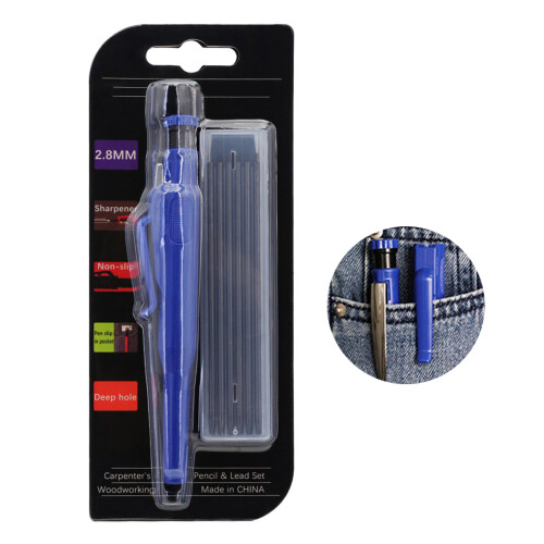 Retractable Woodworking Pencil Extra Long Carpenters-black card 2