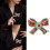 Broche à nœud papillon en strass, Design élégant, épingle à 2
