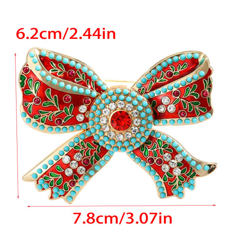 Broche à nœud papillon en strass, Design élégant, épingle à 2