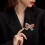 Broche à nœud papillon en strass, Design élégant, épingle à 4