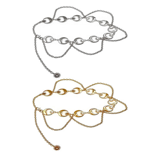 Accessoire de chaîne de corps à la mode avec pendentif-Argent 1