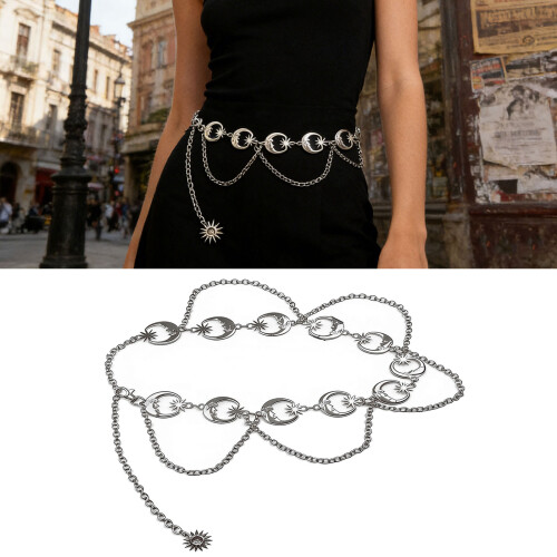 Accessoire de chaîne de corps à la mode avec pendentif-Argent 2