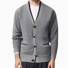 (Gray, L) Herren Winter Strickjacke - Weihnachtsgeschenk