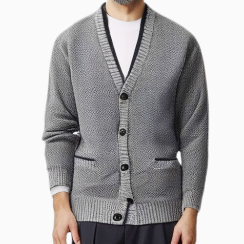 (Gray, L) Herren Winter Strickjacke - Weihnachtsgeschenk