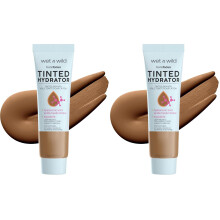 wet n wild Bare Focus Tinted Hydrator Matte Finish, Deep | Oil-Free | Moisturizing Makeup | Hyaluronic Acid | Sheer To Medium Coverage (Pack of 2)