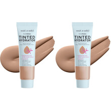 wet n wild Bare Focus Tinted Hydrator Matte Natural Finish, Oil-Free Tinted Face Moisturizer Makeup, Hyaluronic Acid, Squalane, Medium Deep, 2 Pack