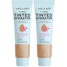 wet n wild Bare Focus Tinted Hydrator Tinted Skin Veil, Lightweight Buildable Coverage with Hyaluronic Acid & Vegan Squalane - Medium Tan (Pack of 2)