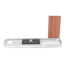X-E5 L-Halterung mit Holz-Handgriff, Silber, 1/4-Zoll-Schraube
