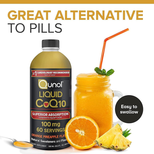 (900 ML) Qunol Liquid CoQ10 100mg Orange Pineapple Flavour 2