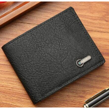 (Black) Portefeuille Homme PU Cuir Fin Multi-Cartes
