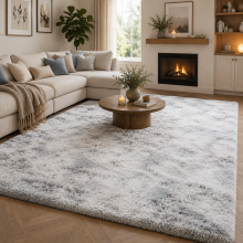 (Silver, 200 x 290 cm) Non Slip Shaggy Rugs Carpet Runner Large Doormats
