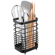 Nastopee Stainless Steel Cutlery Storage Rack, Kitchen Utensil Holder & Drainer, Anti-Rust Cutlery Holder with Drainage Holes for Spoons, Forks