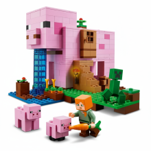 Minecraft The Pig House Building Blocks Set, Educational Creative Toys with Minifigures for Kids, Birthday Christmas Gift Fit for LEGO