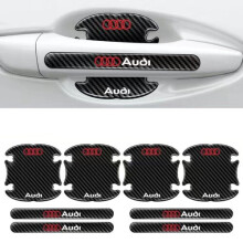 (Audi) 8Pcs BLACK Car Door Handle Bowl Anti-Scratch Cover Guard Protector Sticker