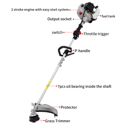 Switzer SwitZer Petrol 52CC 5 in 1 Garden Tool, Multi Function Petrol Garden Tool Grey 1