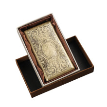 Vintage Bronze Floral Geprägtes Zigarettenetui mit Federclip – Für 20 schlanke oder 12 normale Zigaretten