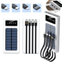 20000mAh aurinkovirtapankki, jossa kaksois-USB ja aurinkolataus, erittäin kirkas taskulamppu, USB-C ja mikro-lähdöt