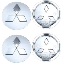 4 piezas Tapas centrales de buje de 60 mm compatibles con Mitsubishi, emblema de aleación para llantas, cubrebuje duradero y elegante