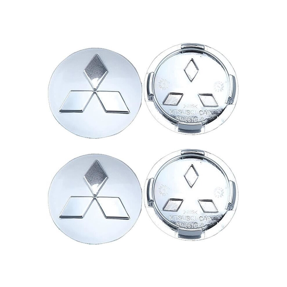4 Piece Wheel Center Hub Caps Compatible With Mitsubishi 60Mm, Alloy Emblem Badge Covers For Car Wheel Rims 6083684349904