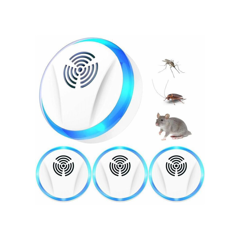 4 Pack Ultrasonic Pest Repeller for Indoor Use, Electronic Insect Repellent for Mosquitoes, Ants, Spiders, Cockroaches