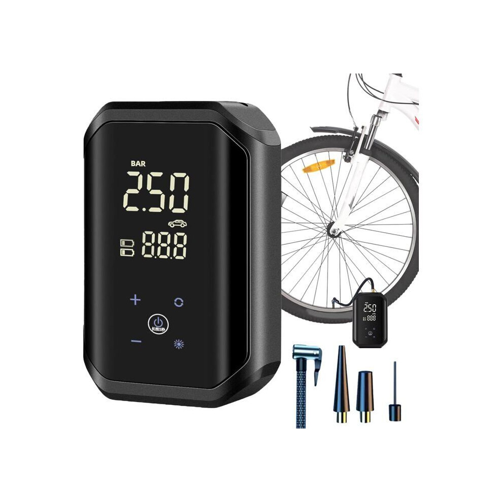 Portable Air Pump, Electric Tyre Inflator For Bicycle And Car Tyres, Digital Display, Compact Cordless Design 6083684351754