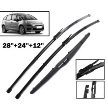 3-teiliges Scheibenwischer-Set vorn und hinten passend für Citroën C4 Schrägheck MK1 5-Türer 2004 bis 2010